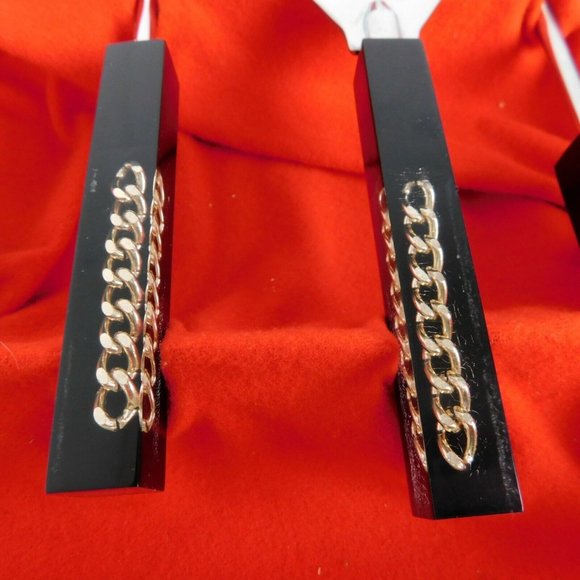 Lucite Bar Set Swank Chain Link Original Box Bottle Opener Jigger Bar Spoon Fork - Picture 2 of 10